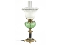 White Flower Green Table Lamp