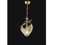Yellow Plated Chain Vessel Suspended Light