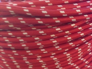 Beyaz Noktalı Kırmızı Kumaş Kablo