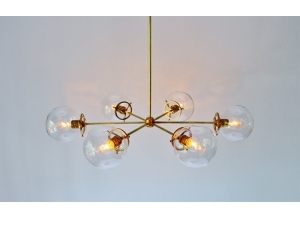 6 Clear Glass Globe Shades Pendant