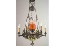 6 Black Orange Gas Lamp Ceramic Chandelier