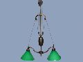 Chandelier with Glass Elevator Green