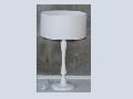 Glossy White Cylinder Table Lamp Wooden