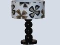 Gloss Black Color Wooden Table Lamp