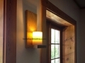 Wooden L wall light