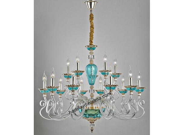 15'li Swan Glass Pendant