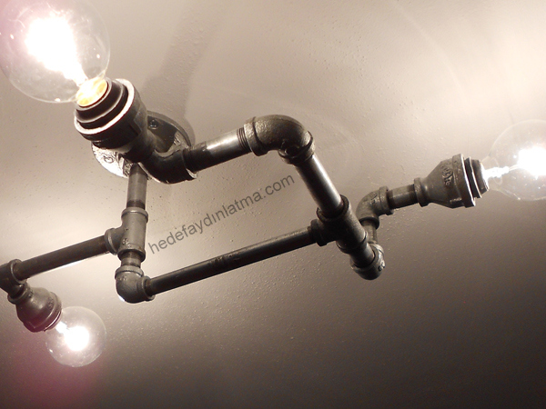 3'lü Grey Boru Ceiling Armature