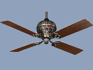 4 Kanatlı Bronz Tavan Vantilatörü 24841