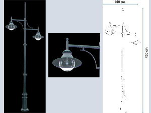 450 cm Endirek 2\'li Bahçe Aydınlatma