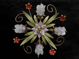 4\'lü Flower Ferforje Tavan Armatürü
