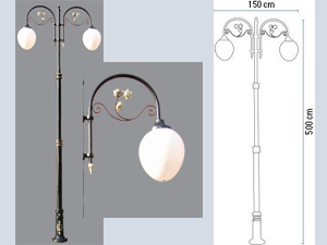 500 cm Şık 2\'li Bahçe Aydınlatma
