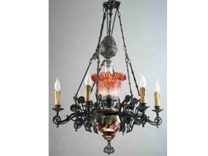 6\'lı Klasik Gaz Lambası Seramik Avize