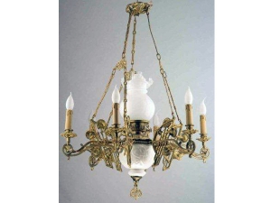 6\'lı Klasik Gaz Lambası Seramik Avize