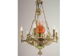 6\'lı Klasik Gaz Lambası Seramik Avize