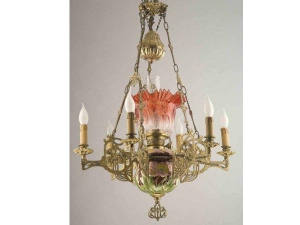 6\'lı Klasik Gaz Lambası Seramik Avize