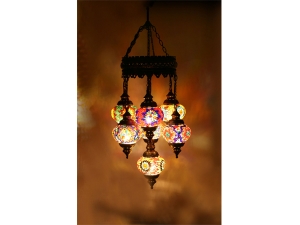7 pole Mosaic Flower Pendant