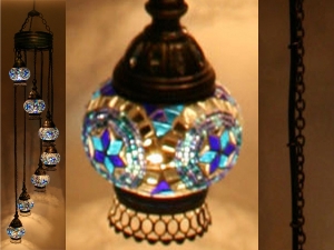 7'li Blue Mosaik Pendant