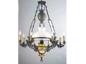 9\'lu Klasik Gaz Lambası Seramik Avize