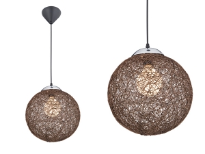 Asmine Patterned Cocoon Brown Little Round Pendant