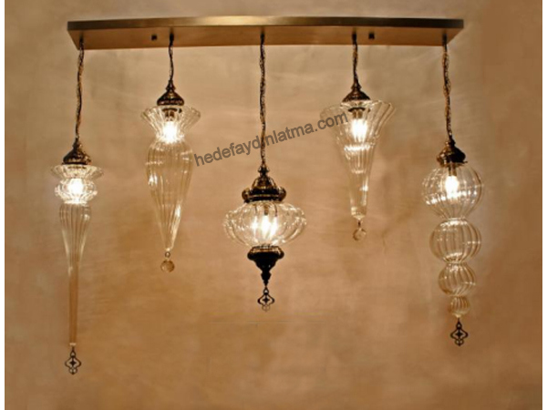 Five-Row Ottoman Glass Pendant