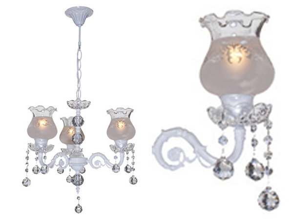 Casablanca White Glass 3'lu Pendant