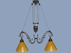 2-Elevator with Cone Chandelier