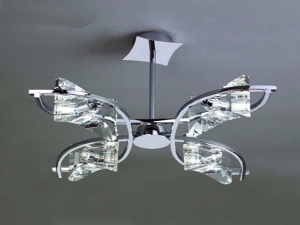 Four Butterfly Chrome Modern Ceiling Lighting Mocro