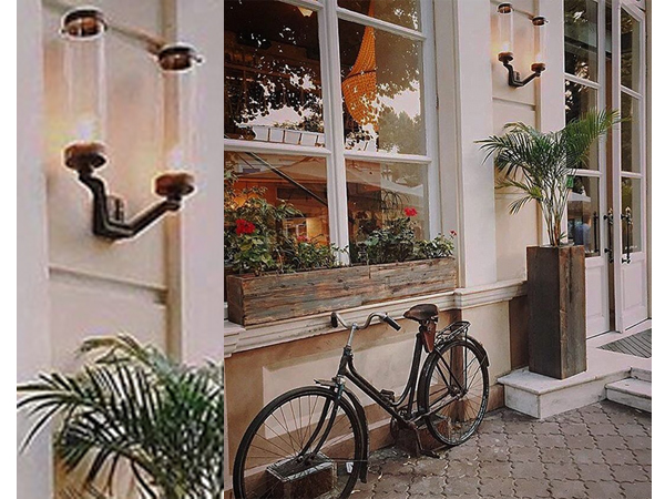 Double Longue Glass Outdoor Sconce