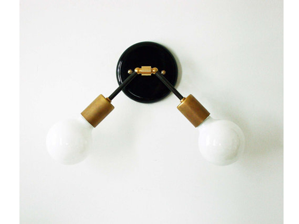 Double Wall Brass Sconce Lamp Wall 
