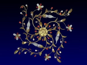 Flower Ferforje 4\'lü Tavan Aydınlatması