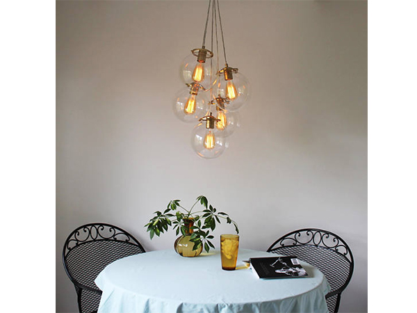 Globe Chandelier With 5 Large Pendant