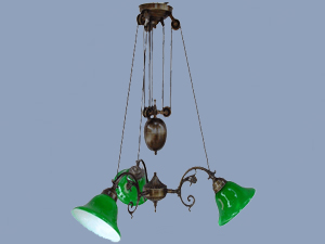 Green 3-Asansörlü Chandelier
