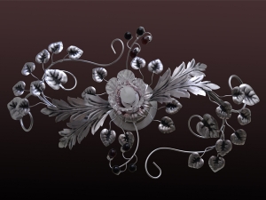 Grey Rose Ferforje Tavan Lambası