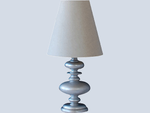Silver Foil Color Wood Table Lamp