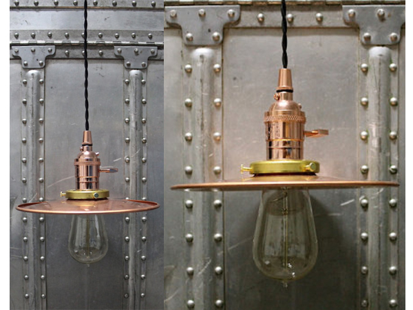 Industrial Pendant Light Flat Round 