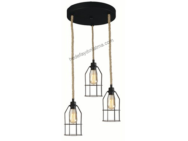 Lattice 3'lü Round Chandelier
