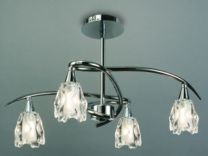 Lema Quad Chrome Ceiling Light