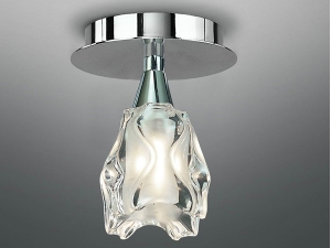 Lema Single Chrome White Modern Ceiling Light
