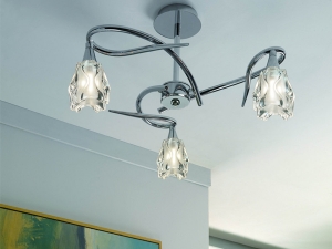 Lema Triple Chrome Ceiling Light