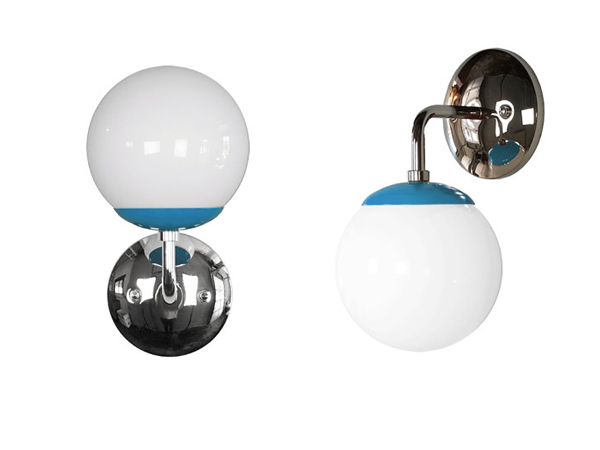 Light Blue Capped Globe Sconce Lighting