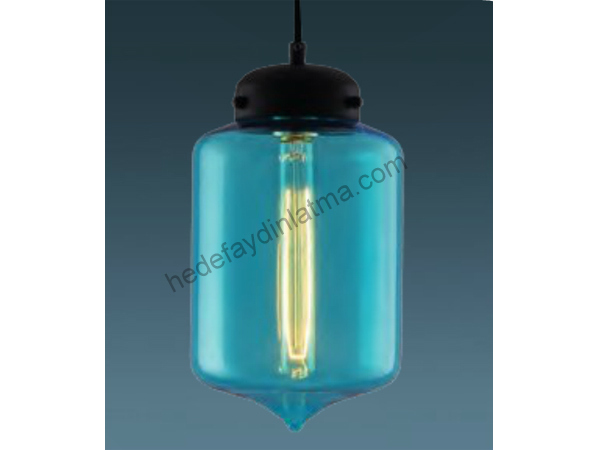 Blue Glass Metal Pendant