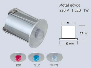 Merdiven LED Yildiz Spot-220 V 1 LED 1W
