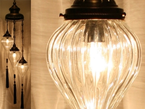 Ottoman Classic 3'lu Glass Pendant