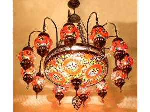 Red Flowers Mosaik Pendant