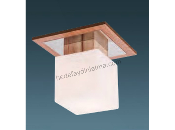 Tekli Klasik Kare Opal Camlı Tavan Armatürü 